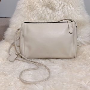 Vintage Coach Slim Zip Crossbody Bag Bone